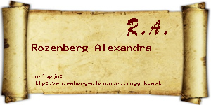 Rozenberg Alexandra névjegykártya